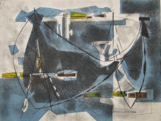 Appraisal: Sigismond Kolos-Vary Hungarian - - Abstract Composition- etching and aquatint