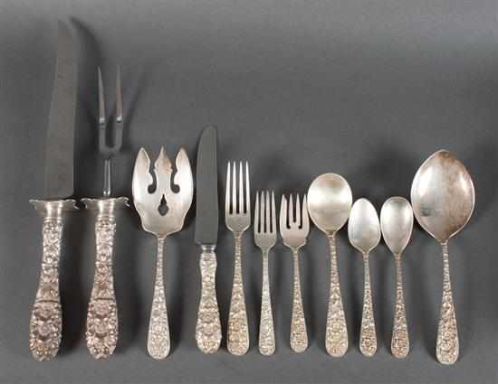 Appraisal: Partial set of American sterling silver flatware and serving pieces