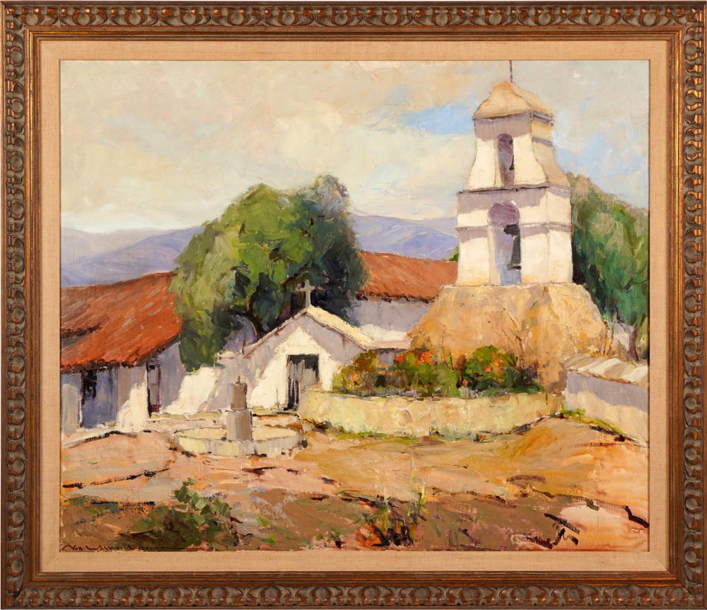 Appraisal: NELL WALKER WARNER - PALA MISSIONoil on canvas relined signed