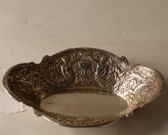 Appraisal: English Repousseed Silverplate Tray intricate scene of classical figures and