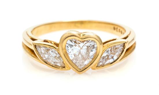 Appraisal: Sale Lot An Karat Yellow Gold and Diamond Ring Oscar