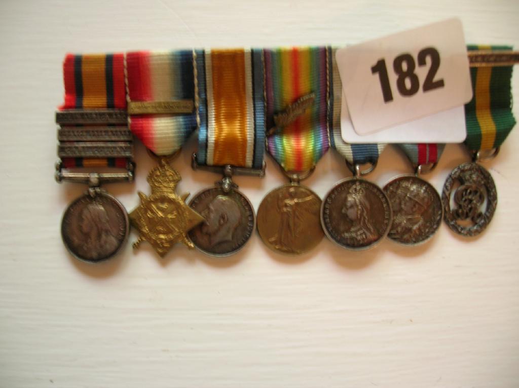 Appraisal: A group of seven QSA clasps WWI trio Jubilee Medal