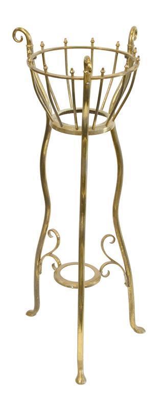 Appraisal: A brass jardiniere stand