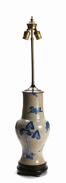 Appraisal: A Chinese porcelain table lamp height to finial in