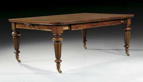 Appraisal: REGENCY MAHOGANY EXTENDING TABLE England circa With extension leaf at