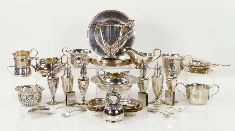 Appraisal: - Lot of Sterling and Silver Plate Serving Pieces Lot