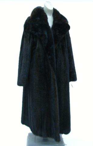 Appraisal: Vintage Mink Coat with delicate floral embroidery on bottom of