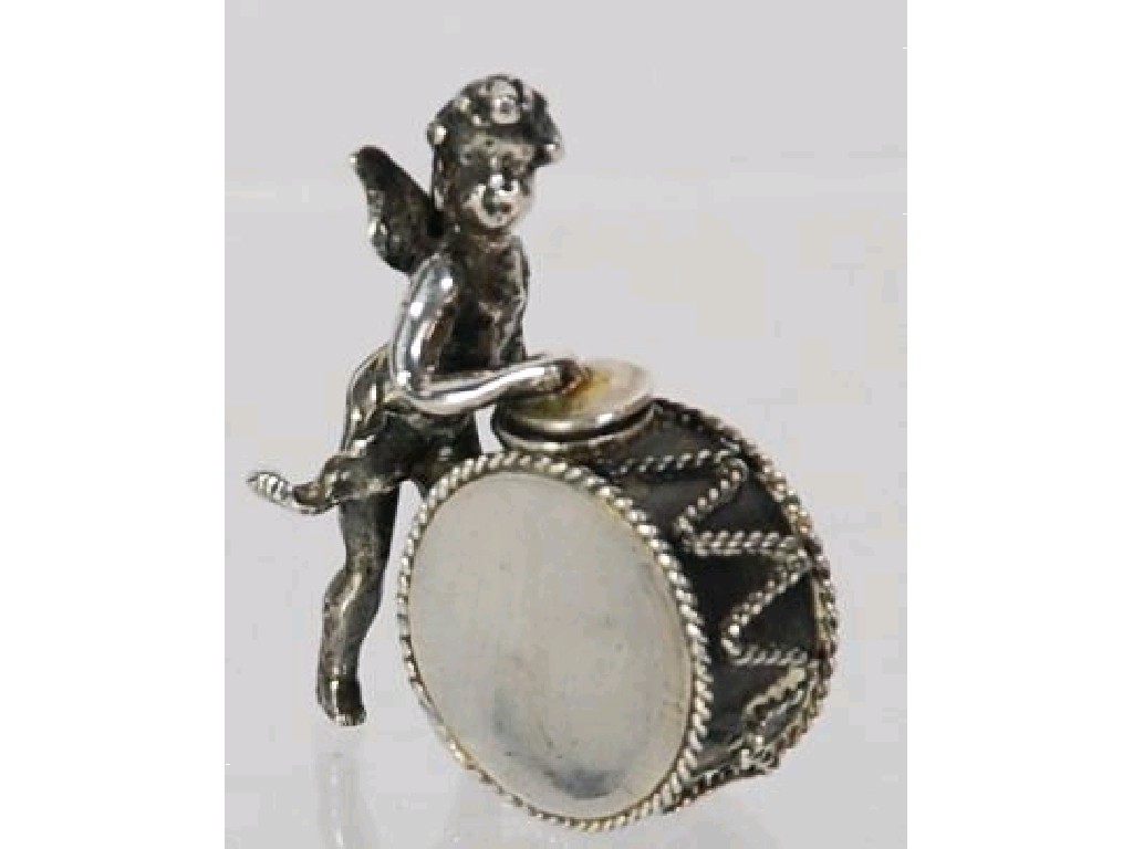 Appraisal: SILVER COLOURED METAL MODEL OF A CHERUB by Berthold Muller