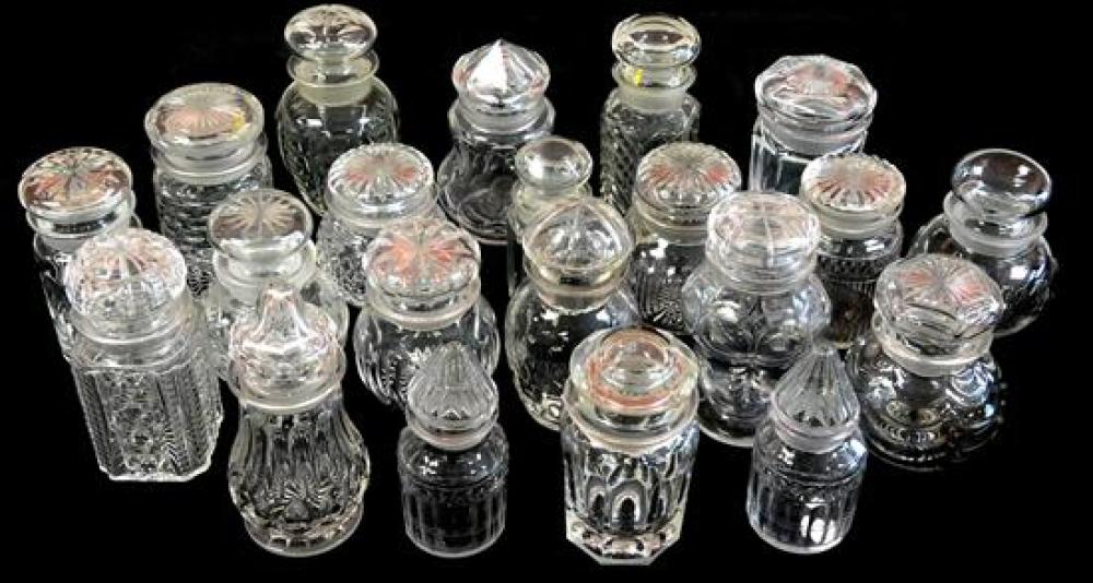 Appraisal: GLASS Twenty-one cut glass covered jars various forms and sizes