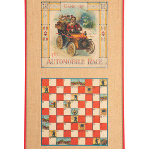 Appraisal: A Game of the Automobile Race Framed Cover and Gameboard