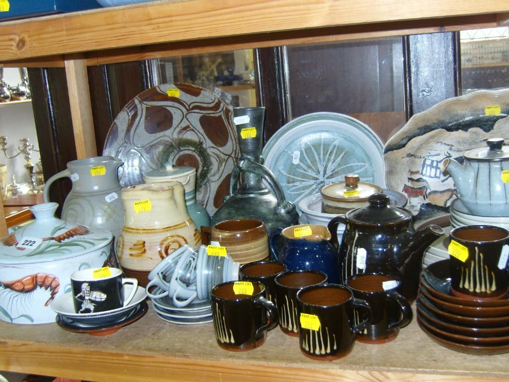 Appraisal: A quantity of Studio pottery wares including coffee wares with