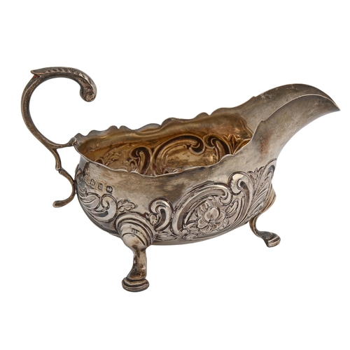 Appraisal: A Victorian silver sauceboat in mid th c English style