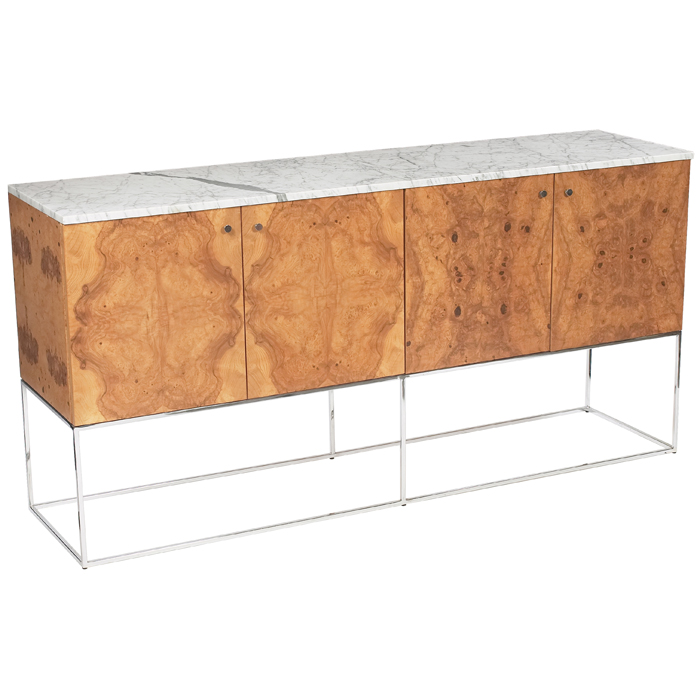 Appraisal: Milo Baughman cabinet by Thayer Coggin olive ash burl wood