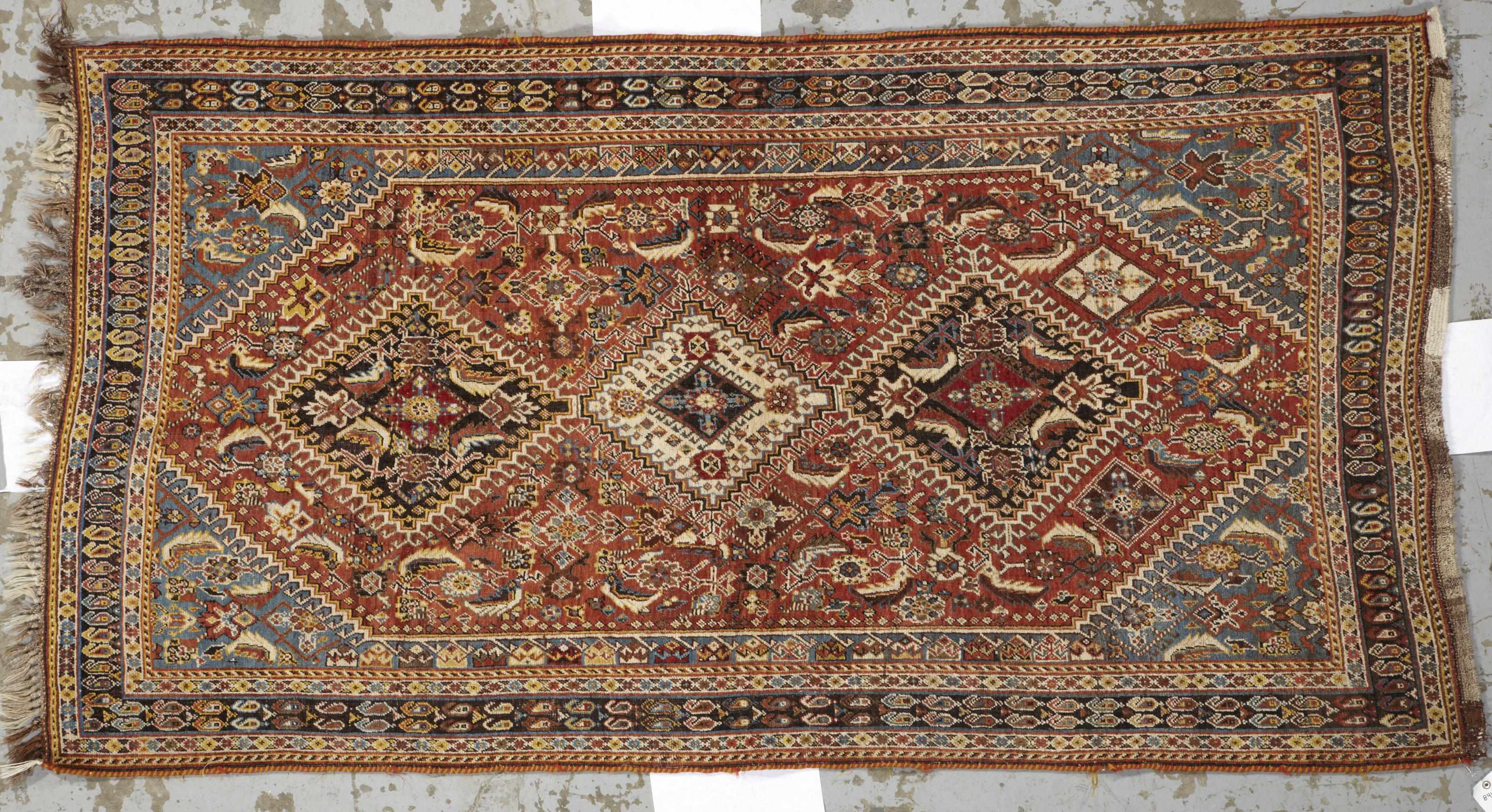 Appraisal: A Qashq'ai rug Southwest Persiacirca size approximately ft x ft