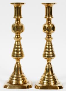 Appraisal: ENGLISH BRASS CANDLESTICKS CIRCA PAIR ENGLISH BRASS CANDLESTICKS CIRCA PAIR