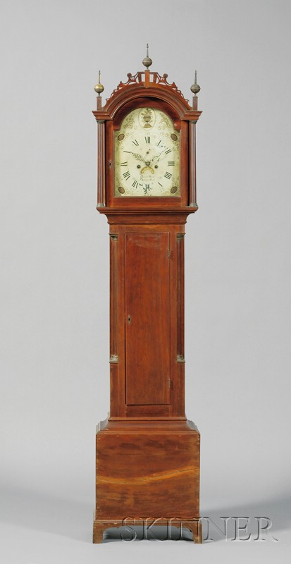 Appraisal: Federal Birch Tall Clock by David Wood Newburyport c with