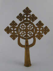 Appraisal: A brass Ethipopian Coptic cross staff finial ht cm cm