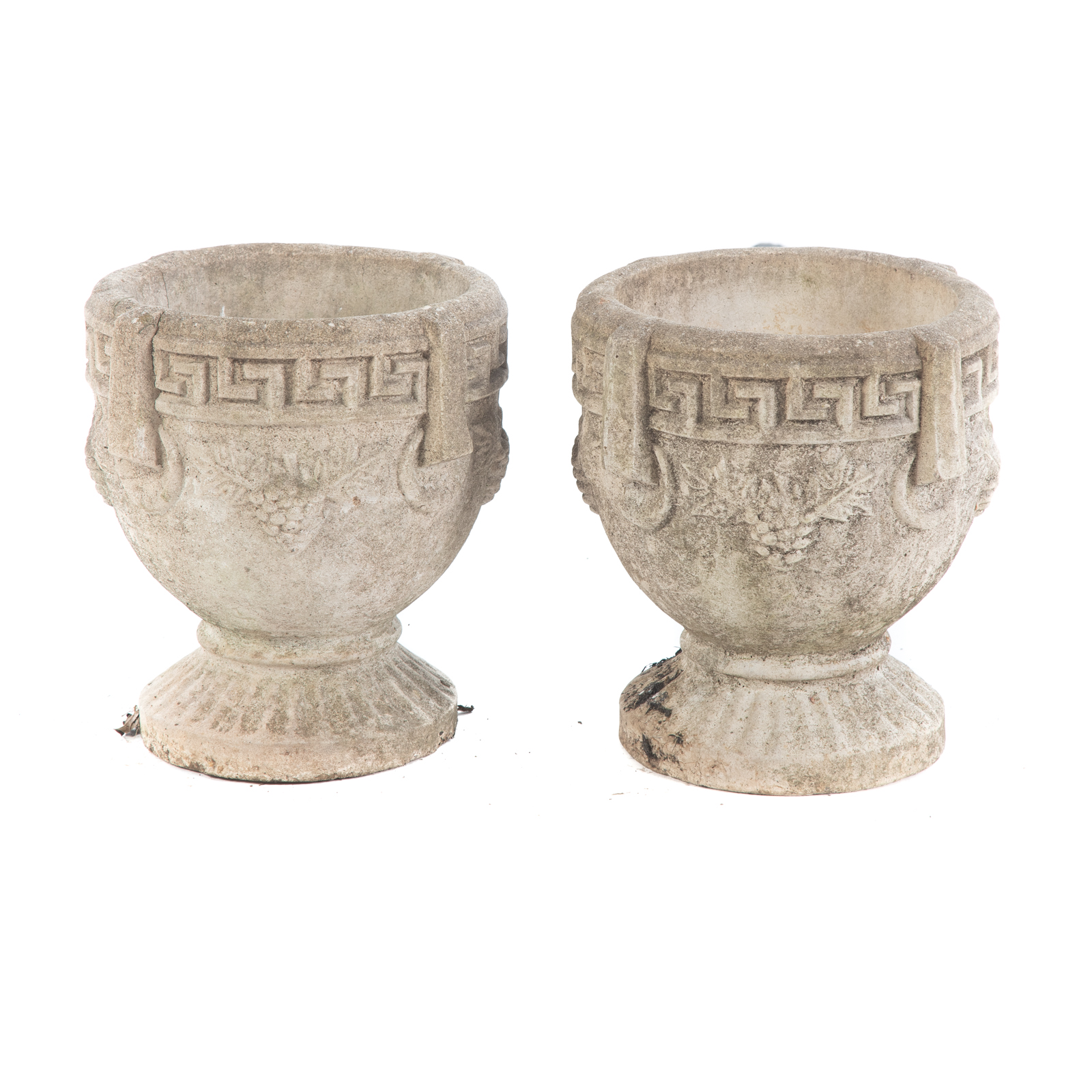 Appraisal: A PAIR OF CLASSICAL STYLE CONCRETE PLANTERS First half- th