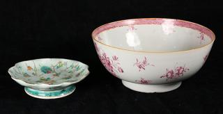 Appraisal: Chinese Export Porcelain Bowl and Footed Dish lot of Chinese