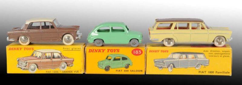 Appraisal: Lot of Dinky Toys Die-Cast Fiat Autos in OB Description