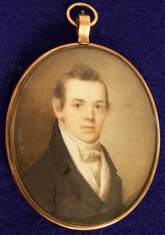 Appraisal: William M S Doyle American - portrait miniature of young