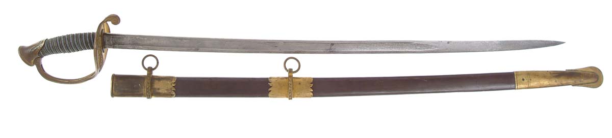 Appraisal: HISTORIC PRE-CIVIL WAR PRESENTATION MODEL FOOT OFFICERS SWORD BY AMES