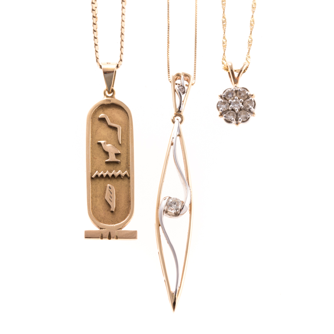 Appraisal: A Trio of Lady's Necklaces in K K Gold K