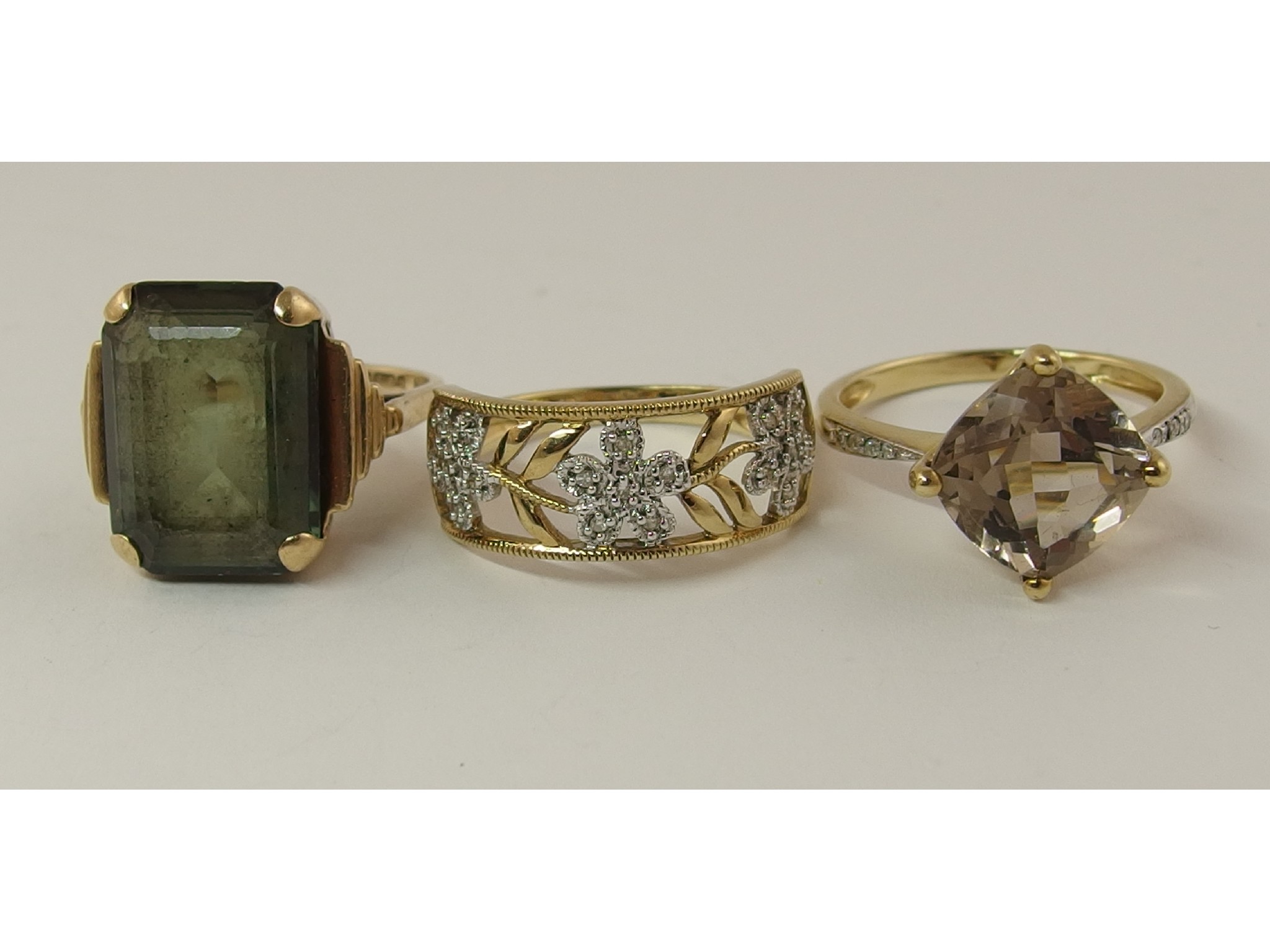 Appraisal: Two ct diamond and gem set rings together with one