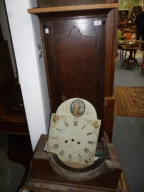 Appraisal: AN EARLY TH CENTURY OAK LONG CASE CLOCK the painted