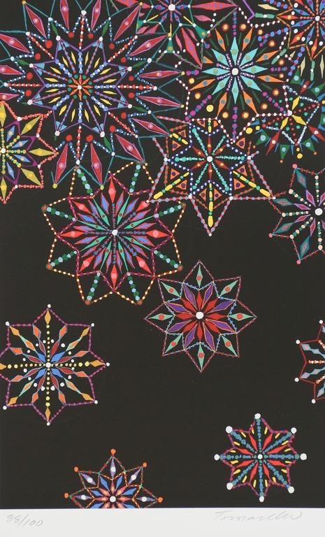 Appraisal: Fred Tomaselli American born Untitled pigment print on woven paper