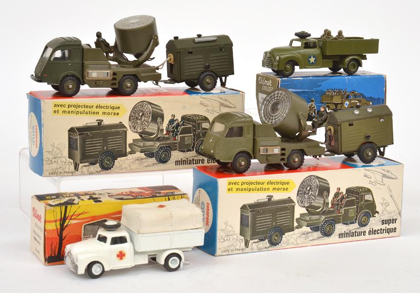 Appraisal: FOUR MODELS INCLUDING X CIJ NO RENAULT MILITARY SEARCHLIGHT MODELS