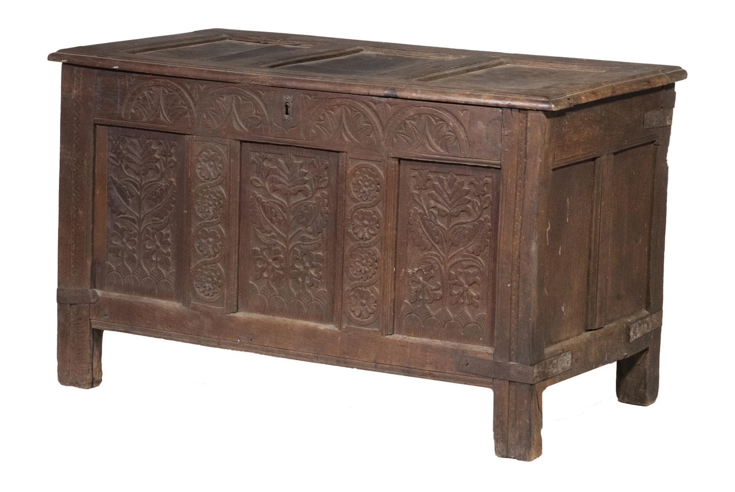 Appraisal: ENGLISH OAK COFFER th c Joined Lift Top Chest with