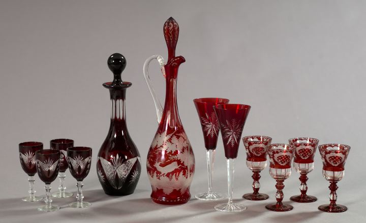 Appraisal: Ten-Piece Collection of Ruby Glassware consisting of an attractive five-piece