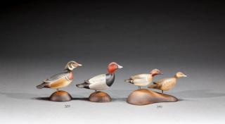 Appraisal: Miniature Wood Duck and Redhead by George Strunk b Miniature