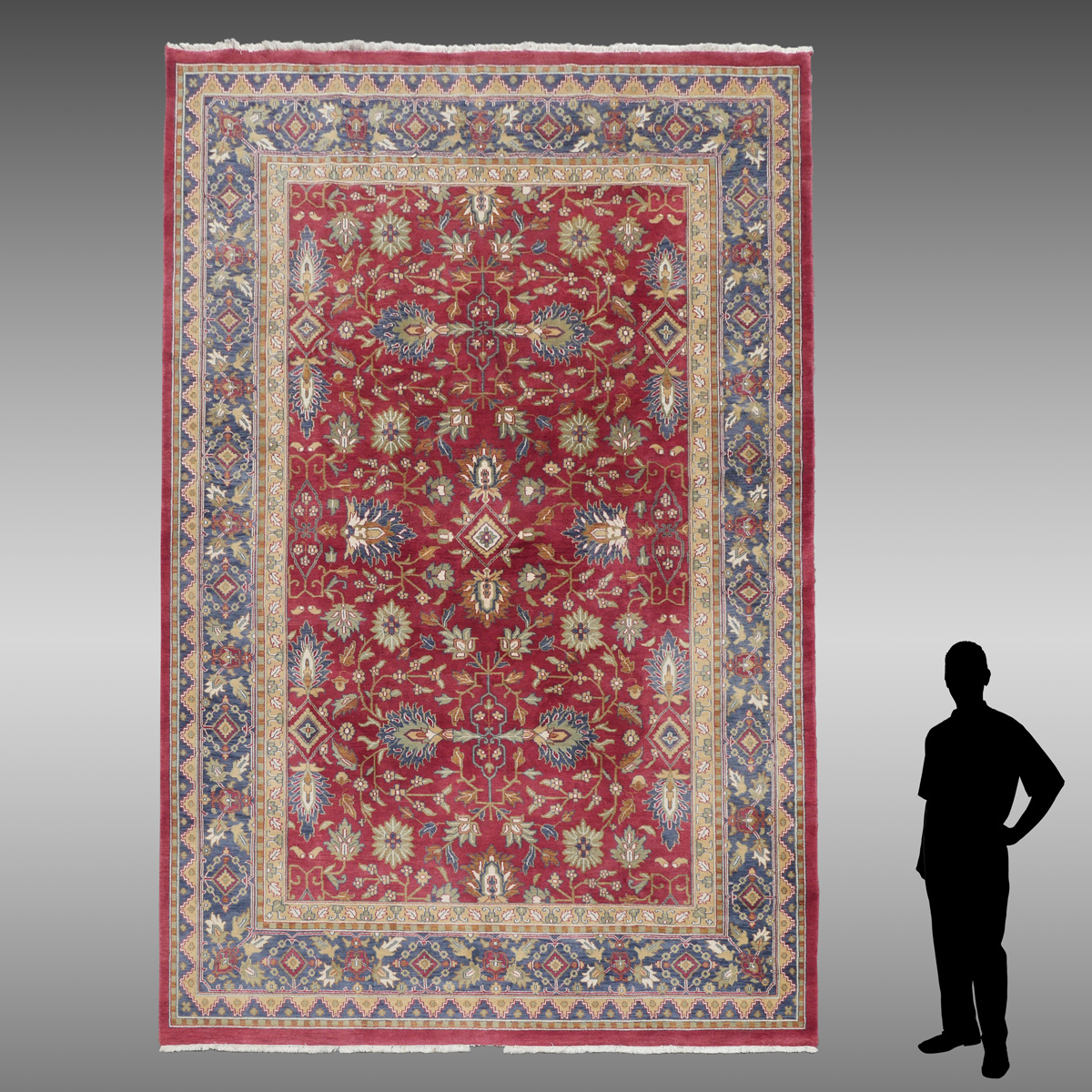 Appraisal: INDO-PERSIAN HAND KNOTTED WOOL RUG ' '' x ' ''