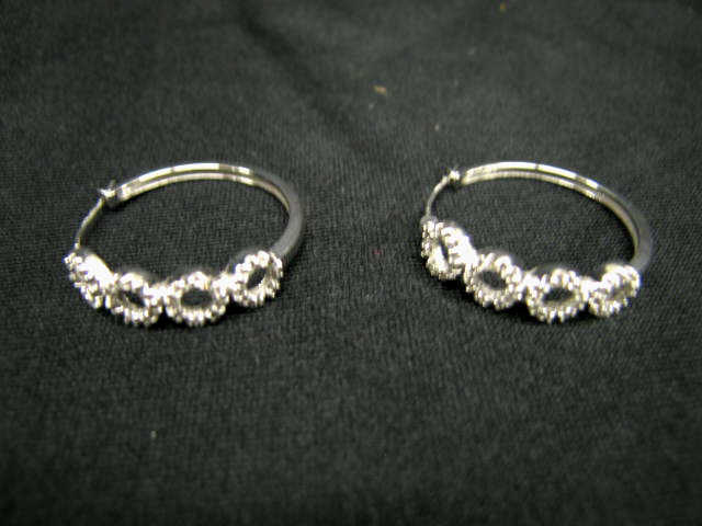 Appraisal: Diamond Hoop Earrings diamonds totaling carat pierced style with appraisal