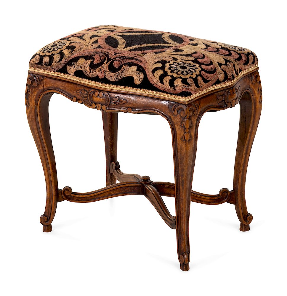 Appraisal: A Louis XV Style Walnut Tabouret A Louis XV Style