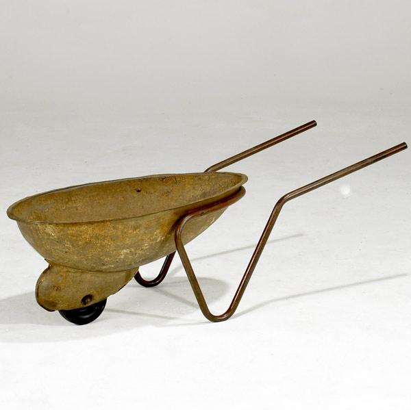 Appraisal: ART DECO Child s steel wheelbarrow with rubber wheel x