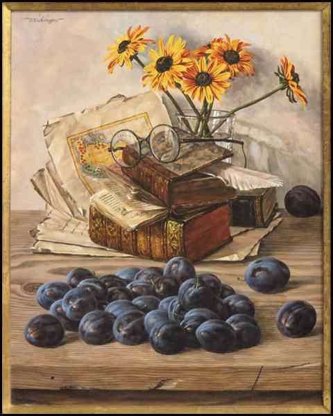 Appraisal: OTTO EICHINGER - STILL LIFE WITH GLASSES Oil on panel