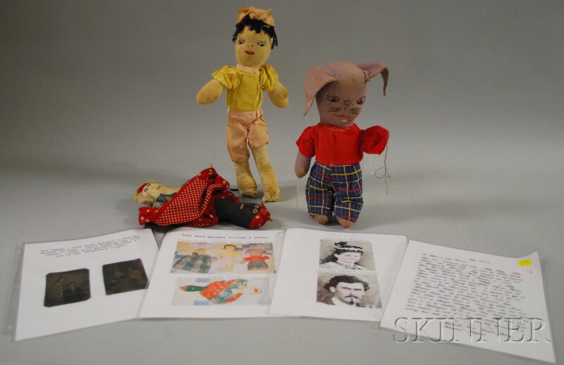 Appraisal: Three Handmade Folk Dolls with Provenance known in the family