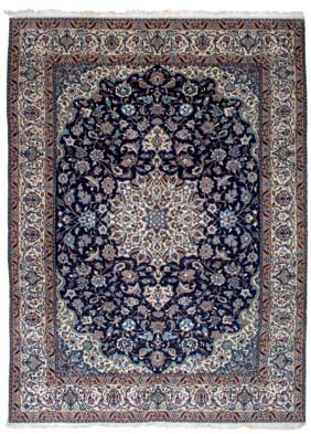 Appraisal: SILK AND WOOL PERSIAN NAIEN RUG Silk and wool Persian