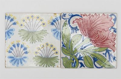 Appraisal: Daisy' a Dutch Delft tin-glazed tile after a design by