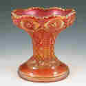 Appraisal: Carnival glass pedestal vase Unmarked Very good condition with couple