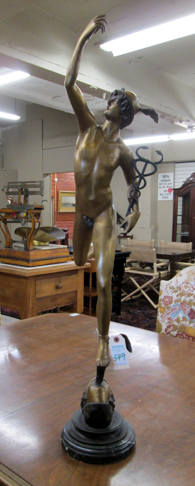 Appraisal: BRONZE FIGURE OF MERCURY in the manner of Giambologna Belgium