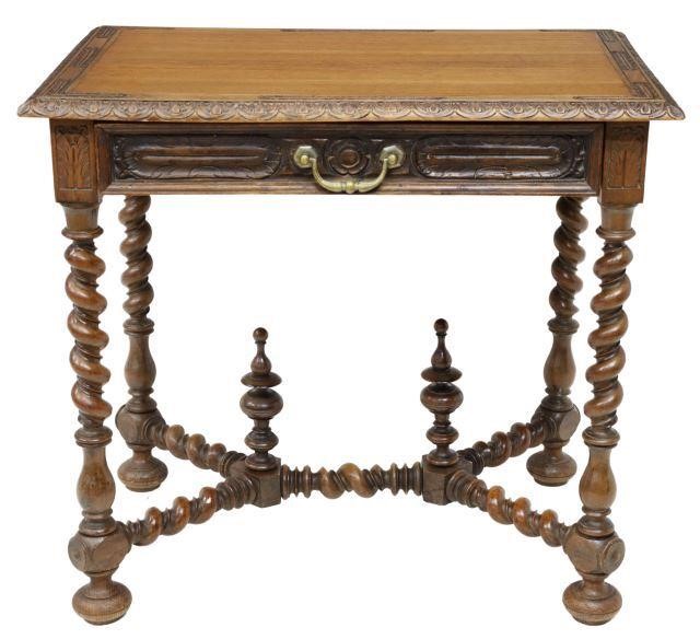 Appraisal: French Louis XIII style walnut and oak desk late th