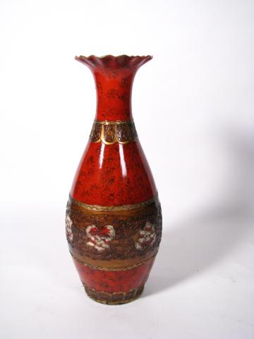 Appraisal: Large porcelain floor vase approximately tall painted pottery finish and