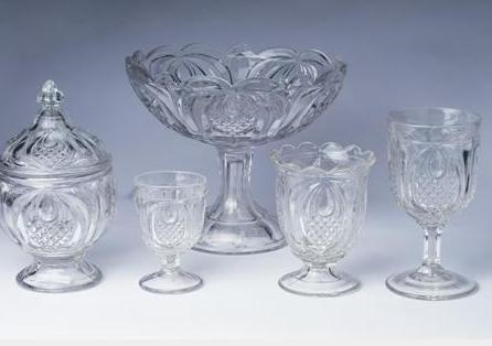 Appraisal: COLLECTION OF NEW ENGLAND 'PINEAPPLE' PATTERN PRESSED GLASS BOSTON SANDWICH