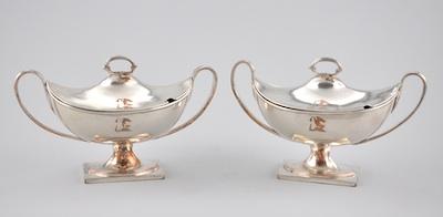 Appraisal: A Pair of Early Sheffield Silver Plated Sauce Tureens with