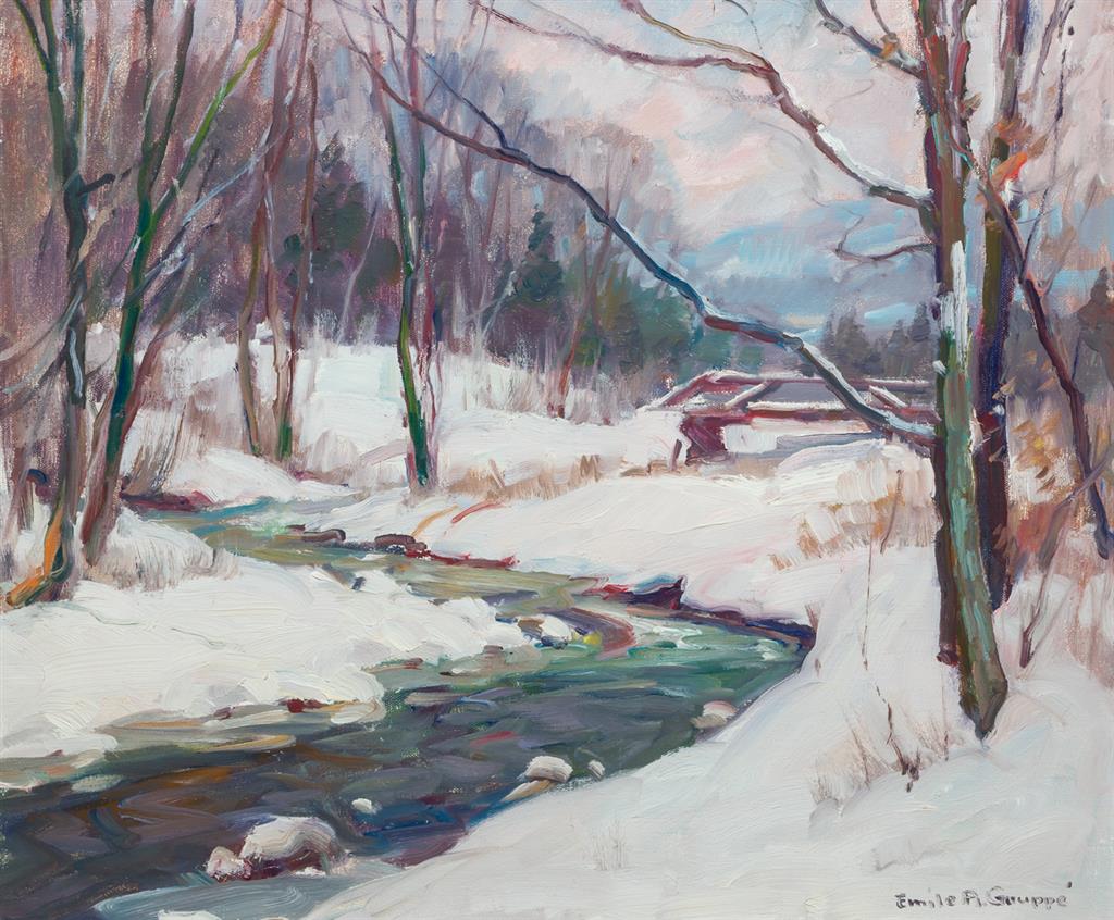 Appraisal: EMILE ALBERT GRUPPE American - Early Snow oil on canvas