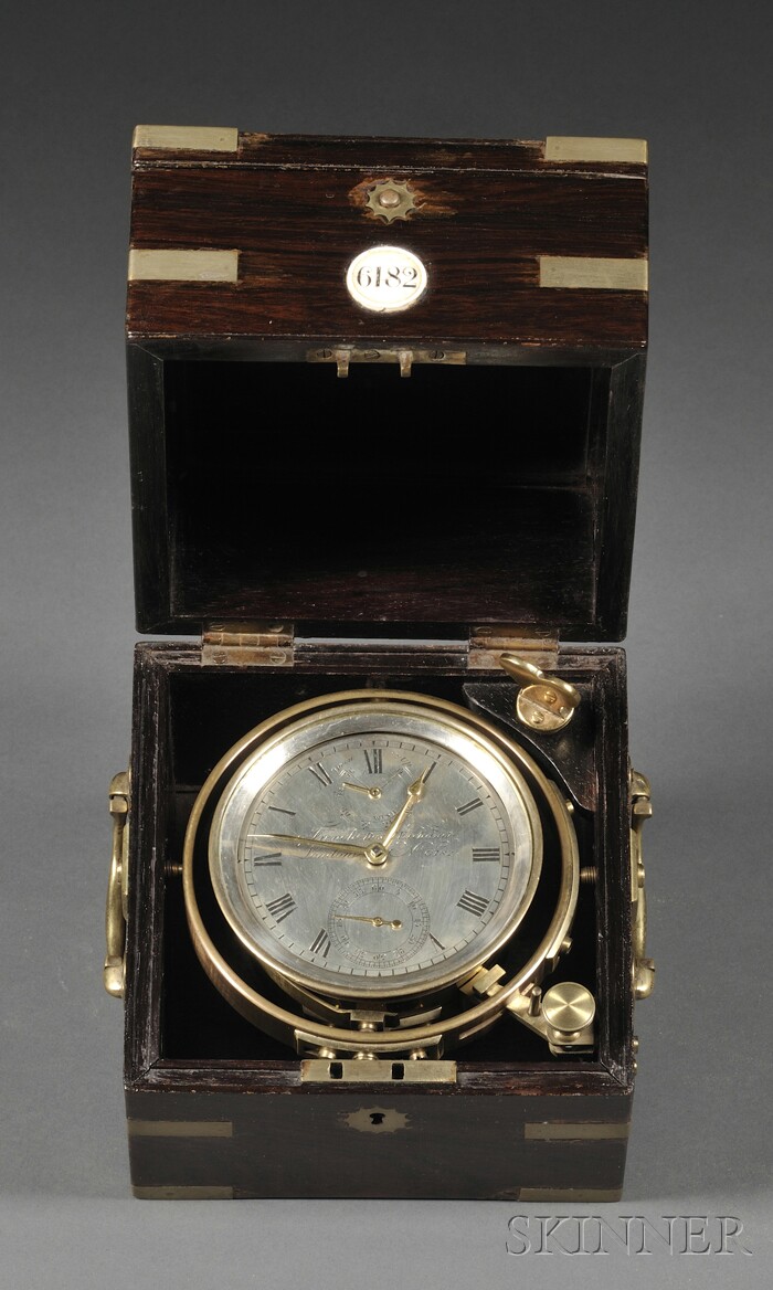 Appraisal: Two-Day Marine Chronometer by French London No -inch dia silvered